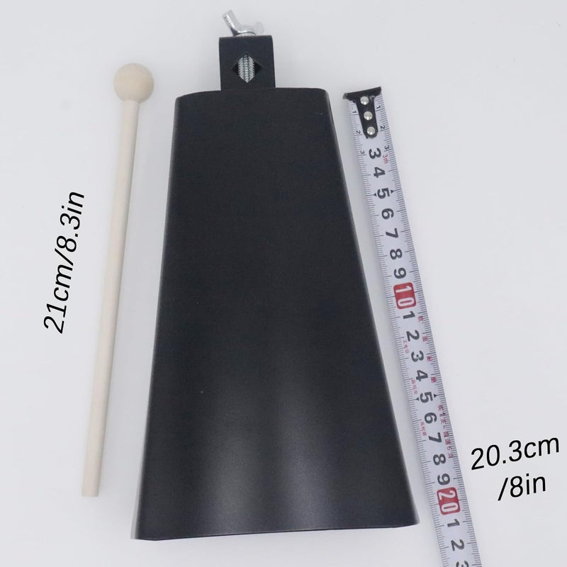 CashBeat 8" Steel Cowbell, 8inch Hand Percussion Instrument with Handle & Stick, Loud Noise Maker for Drum Set, Sporting Events, Concerts & Weddings, Easy to Mount, Clear Tapping Sound - Image 4